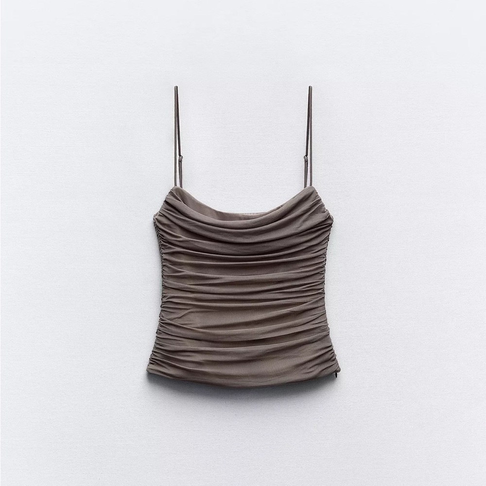 Draped Tulle Top